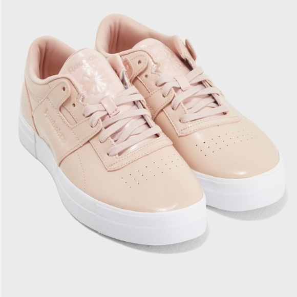 Reebok Classic‎ Womens Sneakers Workout LO FVS Patent Pink Rose Trainers Size 10 - Picture 1 of 13